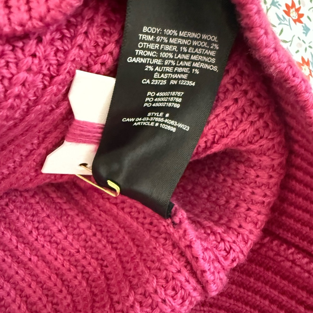 Wilfred Aritzia Merino Wool Cardigan | Magenta | Size M | NWT - Picture 4 of 6
